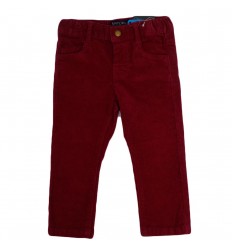 Pantalon en pana para niño-cereza