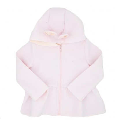 Chaqueta tipo gaban para niña-rosado