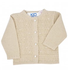 Saco en hilo para bebé niña-beige