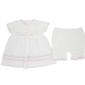 Conjunto para bebé niña en hilo-blanco