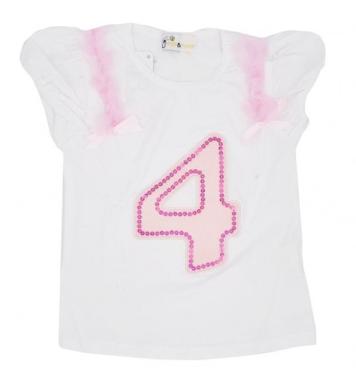 Camiseta para niña estampada-blanca