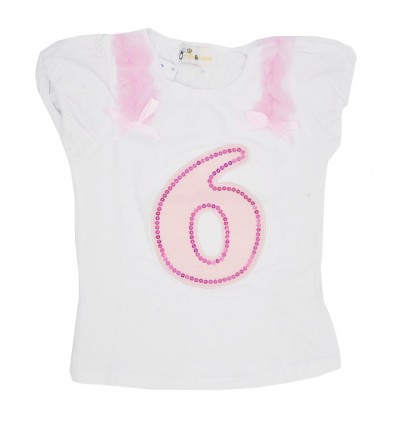 Camiseta para niña estampada-blanca