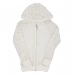 Chaqueta con capota para niña-blanca