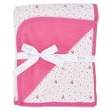 Cobertor doble faz fucsia estampado