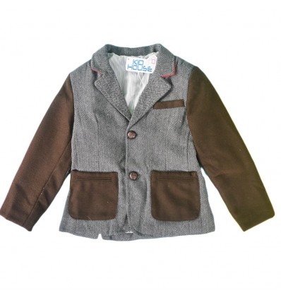 Blazer para niño - Gris con cafe