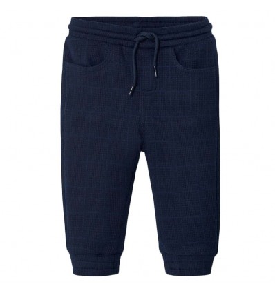 Pantalon jogger a cuadros- Azul oscuro