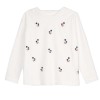 Bluzon bordado flores- Blanco hueso