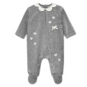 Pijama para bebé velvetin corazones- Gris