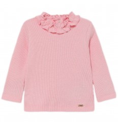 Buzo para niña cuello alto- Rosa