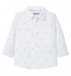 Camisa para niño estampada perritos-Blanco