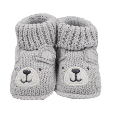 Medias zapato en hilo Oso Gris