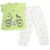 Pijama dos piezas para niña-Verde Bicicleta