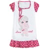 Pijama en Bata para niña- Blanco con fucsia