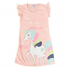 Pijama en Bata para niña-Naranja Unicornio