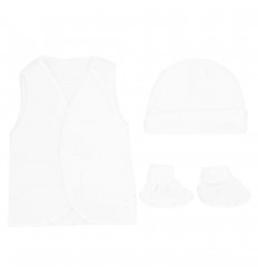 Set de ropa uci para bebé prematuro- blanco