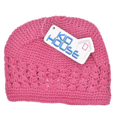 Gorro tejido para bebé niña- Fucsia