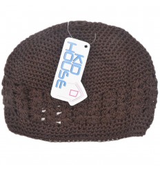 Gorro tejido para bebé niña- Cafe