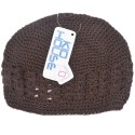 Gorro tejido para bebé niña- Cafe