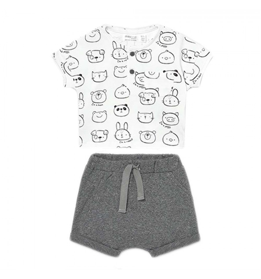 Conjunto 2 Piezas Para Bebe Gris Animalitos Kidhouse