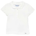 Camiseta polo para bebé niña- Blanca