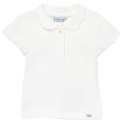 Camiseta polo para bebé niña- Blanca