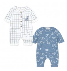 Set por 2 mamelucos para bebé niño- animales