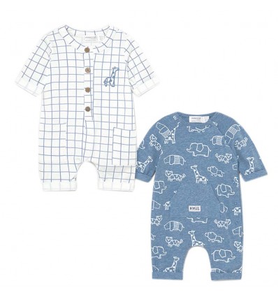 Set por 2 mamelucos para bebé niño- animales
