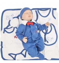 Primera muda para bebé niño - Azul Aviones