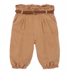 Pantalón largo fluido Ecofriends bebé niña-Caramelo