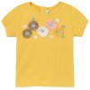 Camiseta acanalada para niña - Mostaza