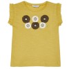 Camiseta apliques flores niña - Mostaza