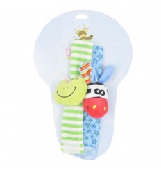 Pulseras sonajeras por 2 para bebé-Sapo Cebra