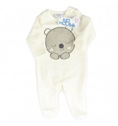 Pijama para bebé niño en corduroy -Beige osito