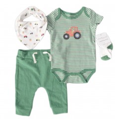 Conjunto 4 piezas para bebé niño - Verde