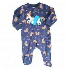 Pijama enteriza para bebé niña Azul Unicornio