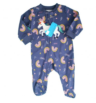 Pijama enteriza para bebé niña Azul Unicornio